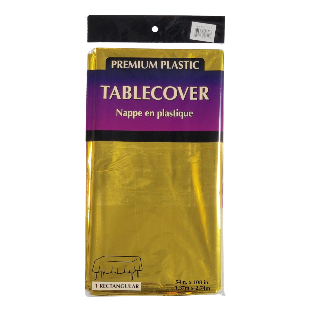 Gold Metallic Plastic Table Cover