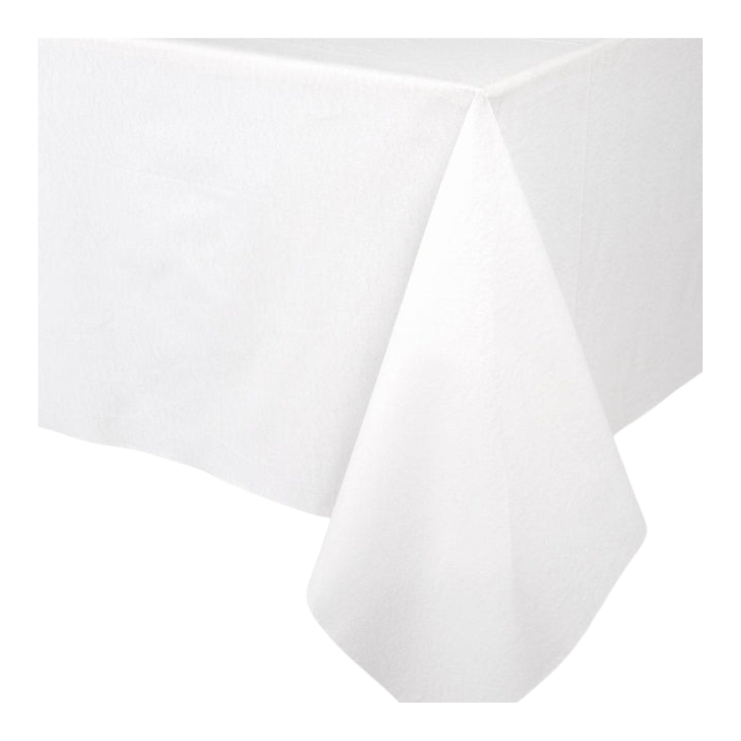 White Paper Linen Solid Table Cover