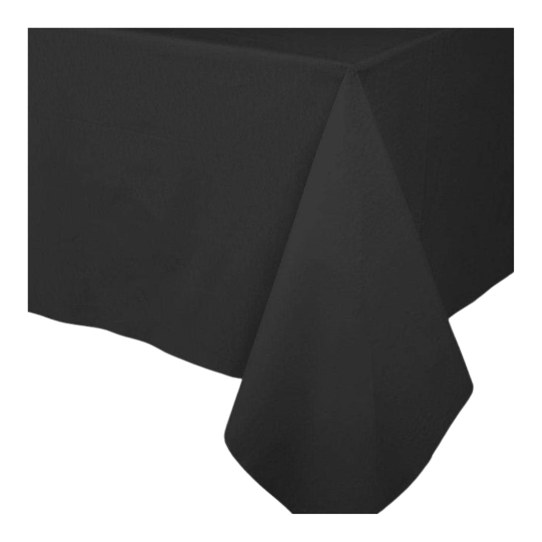 Black Paper Linen Solid Table Cover