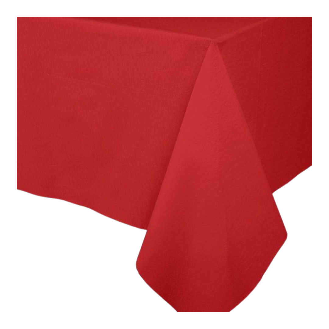 Red Paper Linen Solid Table Cover