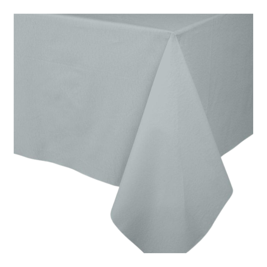 Silver Paper Linen Solid Table Cover