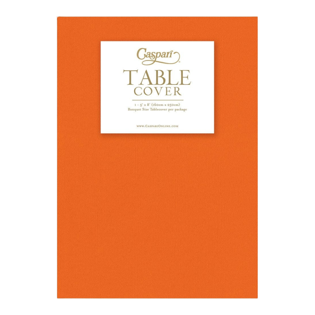 Orange Paper Linen Solid Table Cover