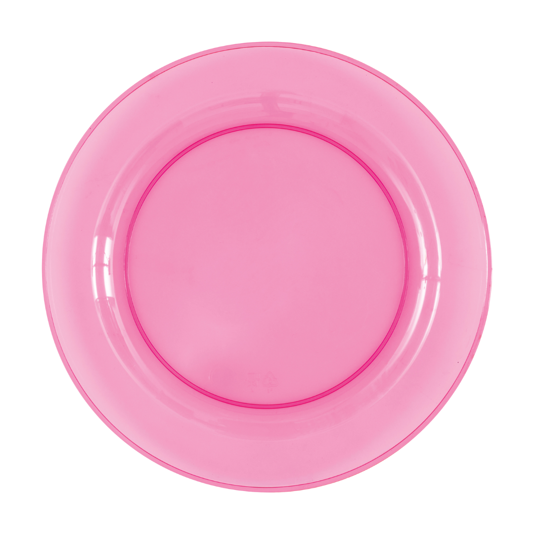 Pink Translucent Plastic Small Appetizer Dessert Plates