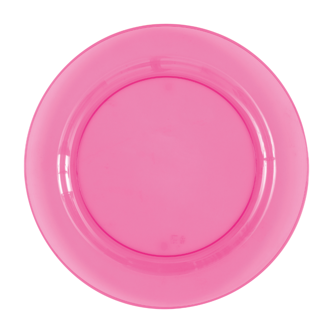 Pink Translucent Plastic Large Dinner Plates