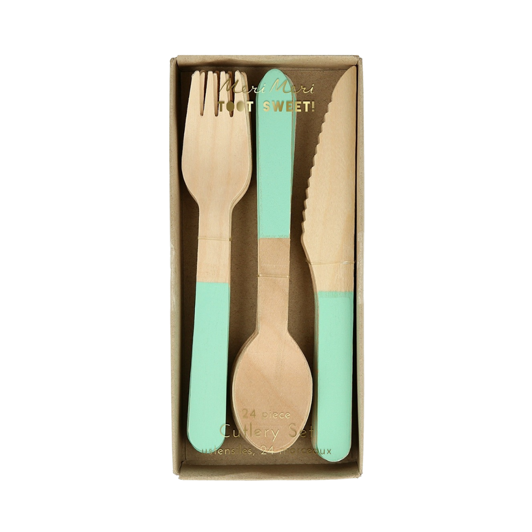 Mint Green Wooden Cutlery