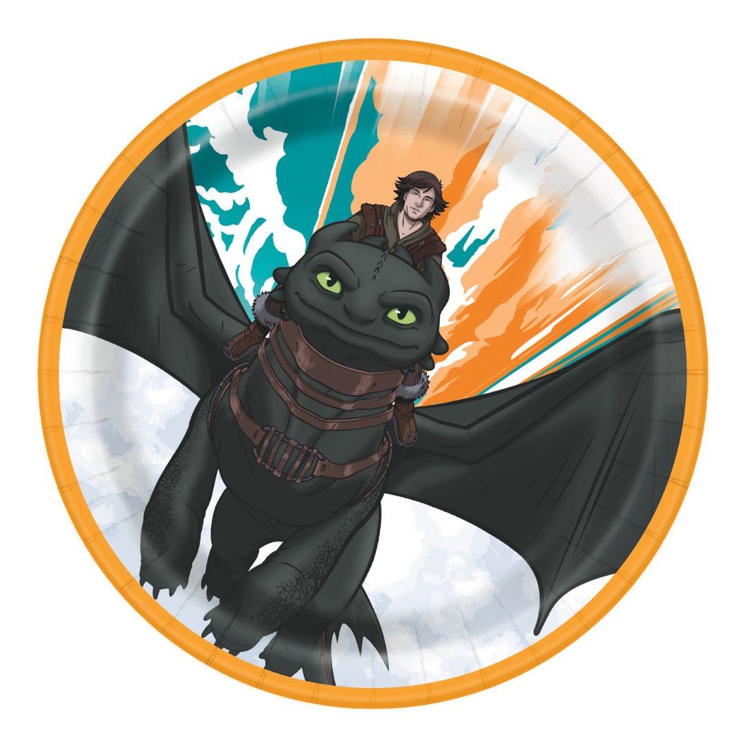 Black and Orange How to Train Your Dragon Small Dessert Plate