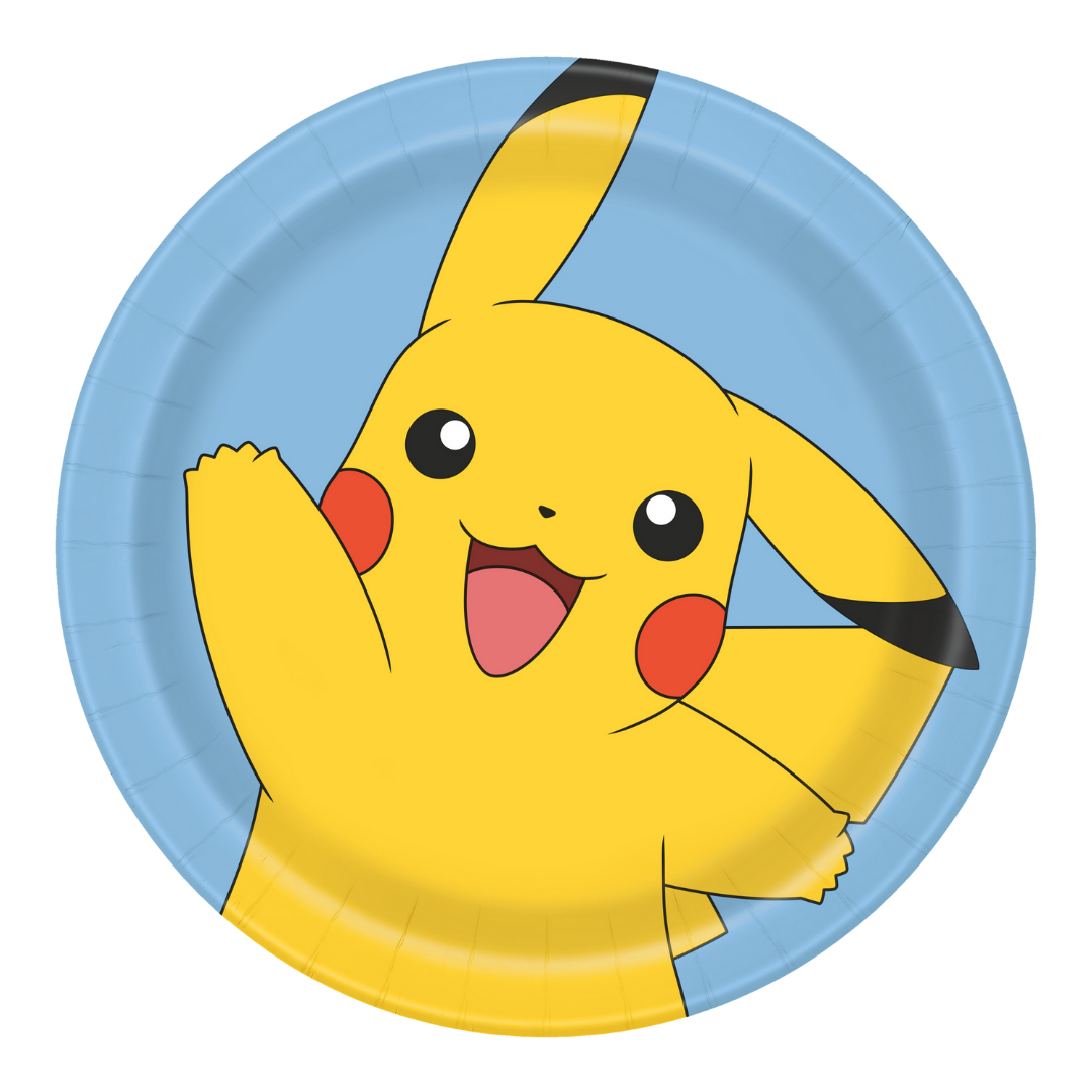 Blue and Yellow Pokemon Large Dinner Plate