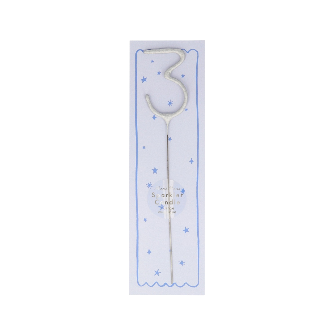 Silver Sparkler 3 Candle