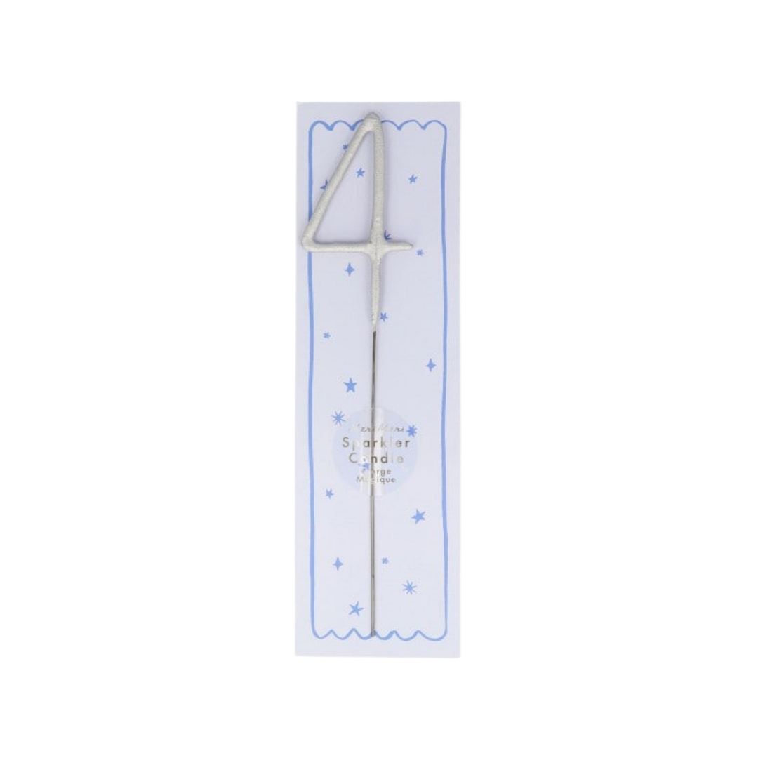 Silver Sparkler 4 Candle