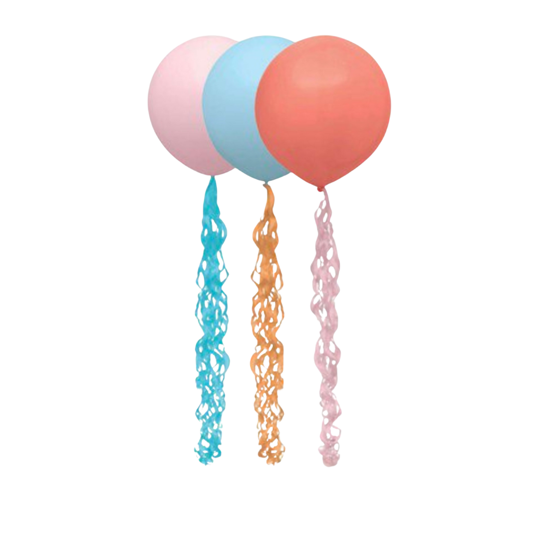 Assorted Color Matte Double Stuffed Balloons with Tail latex Balloon, 17in