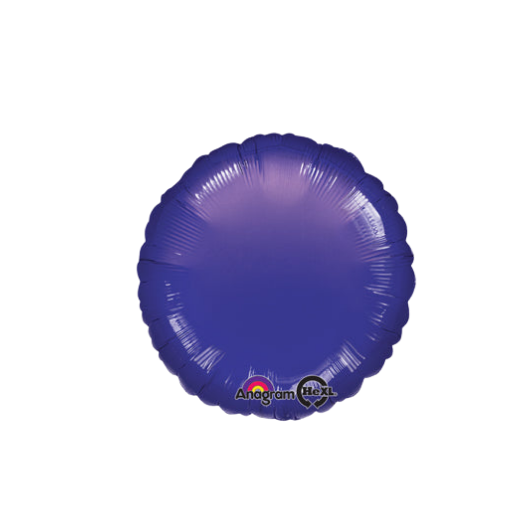 Dark Purple Round Foil Balloon, 18in