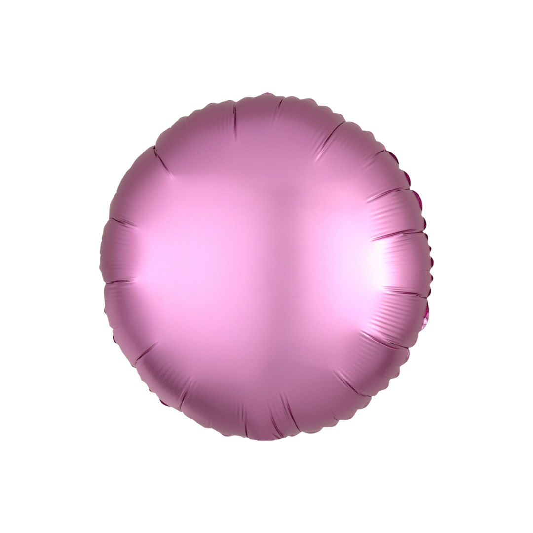 Satin Pink Round Foil Balloon, 18in