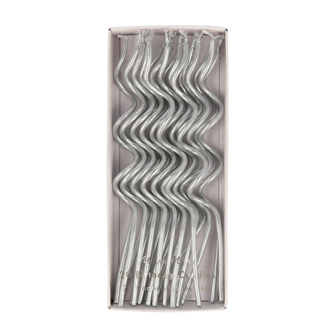 Silver Swirly Candles