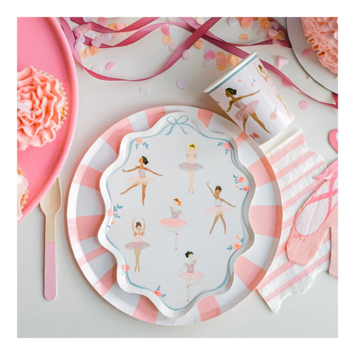 Peach Ballerina Theme Plates