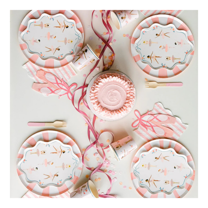 Peach Ballerina Theme Plates