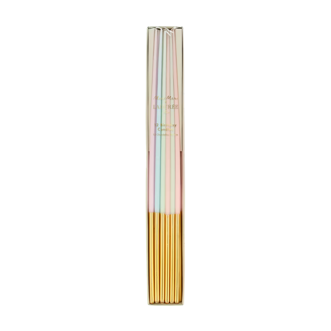 Meri Meri x Ladurée Paris Gold Dipped Tall Tapered Candles