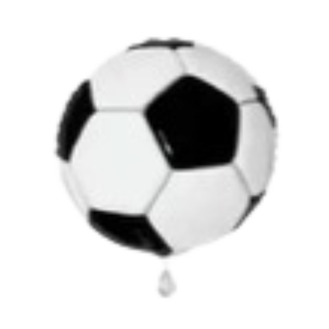 White and Black Soccer Ball Bulk 3D Foil Balloon, 18in