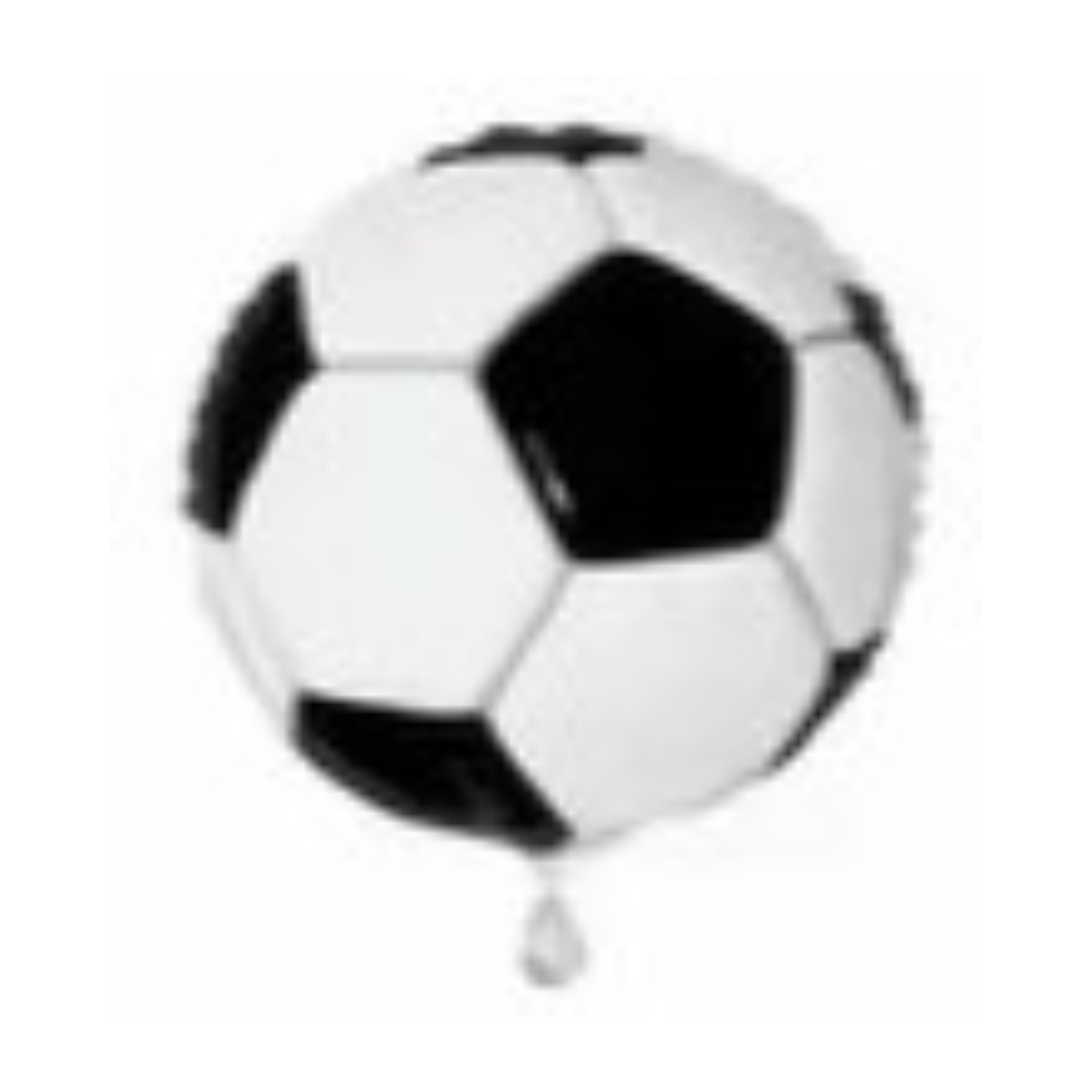 White and Black Soccer Ball Packaged 3D Foil Balloon, 18in
