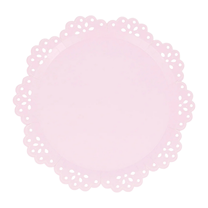 Pink and Peach Broderie Anglaise Lace Appetizer Plates