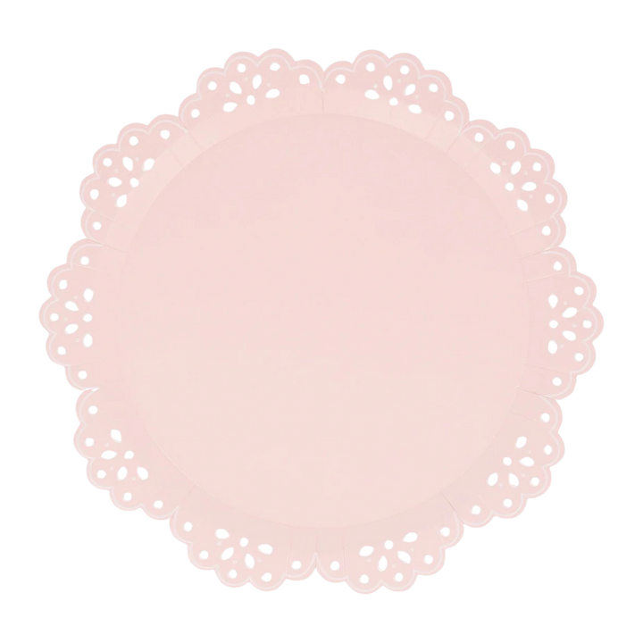 Pink and Peach Broderie Anglaise Lace Appetizer Plates