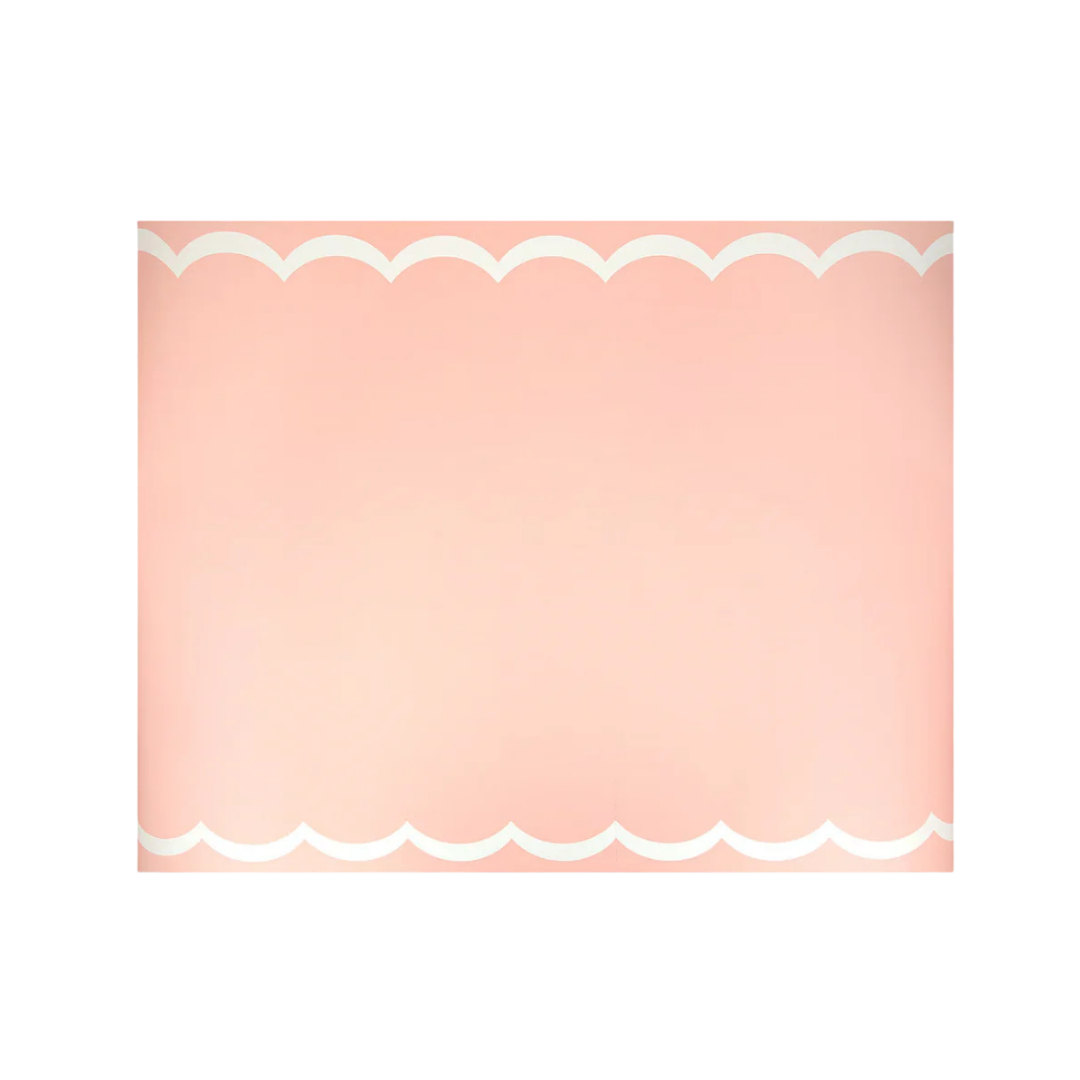 Scalloped Edge Pink Table Runner