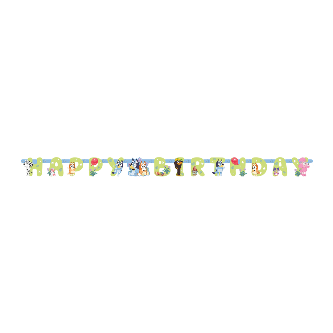 Green Bluey "Happy Birthday" Jointed Banner