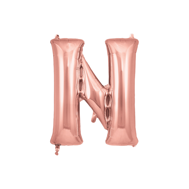 Rose Gold Letter A - Z Foil Balloon, 34in