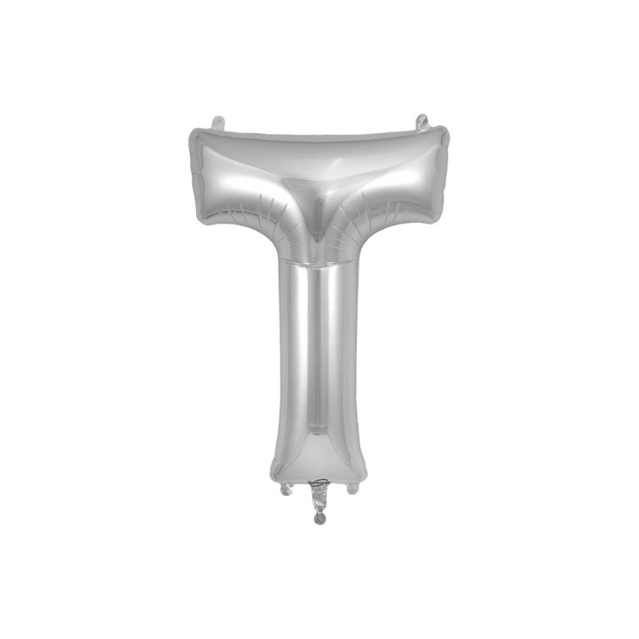 Silver Letter A - Z Foil Balloon, 34in