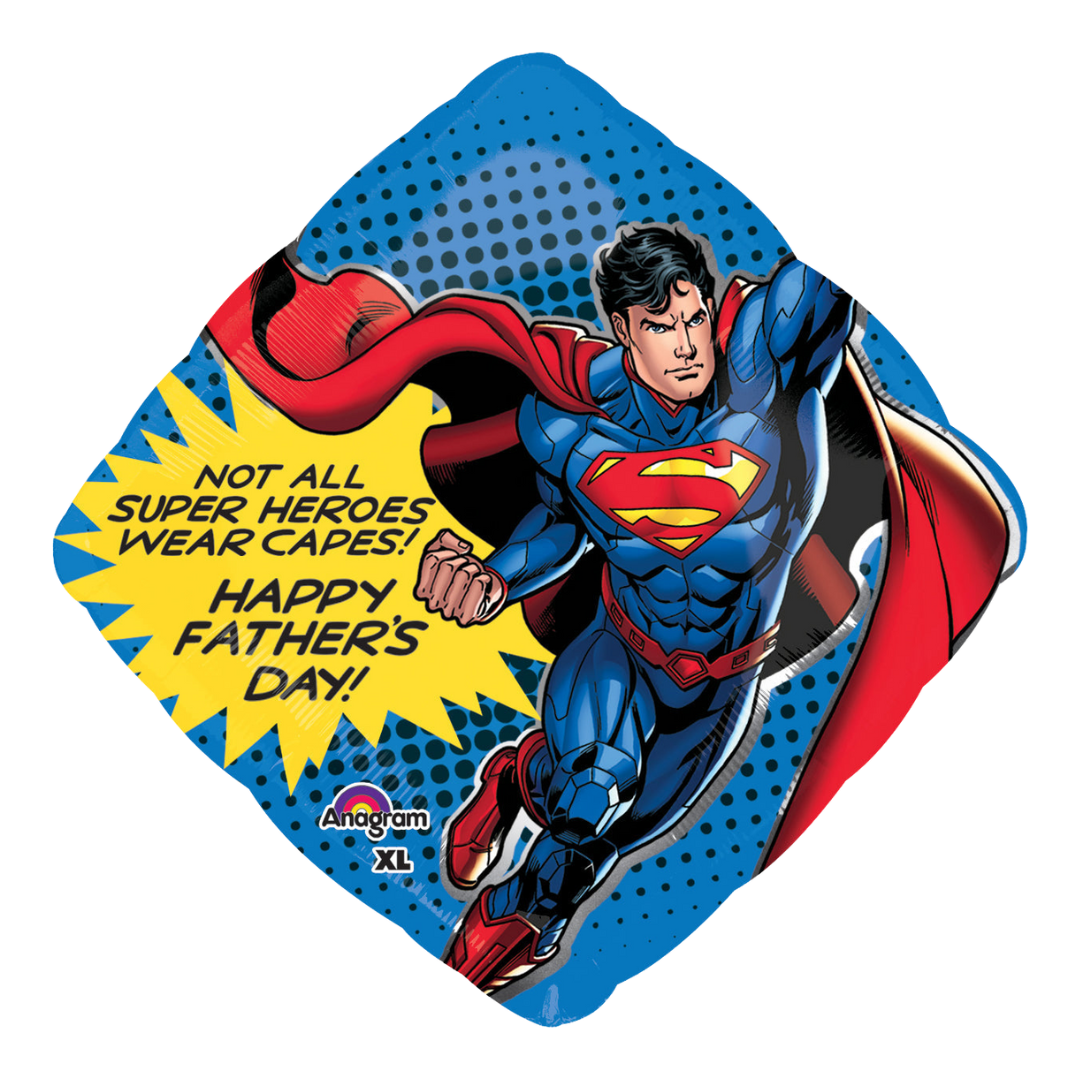 Blue and red Superman Diamond Foil Balloon, 29 in