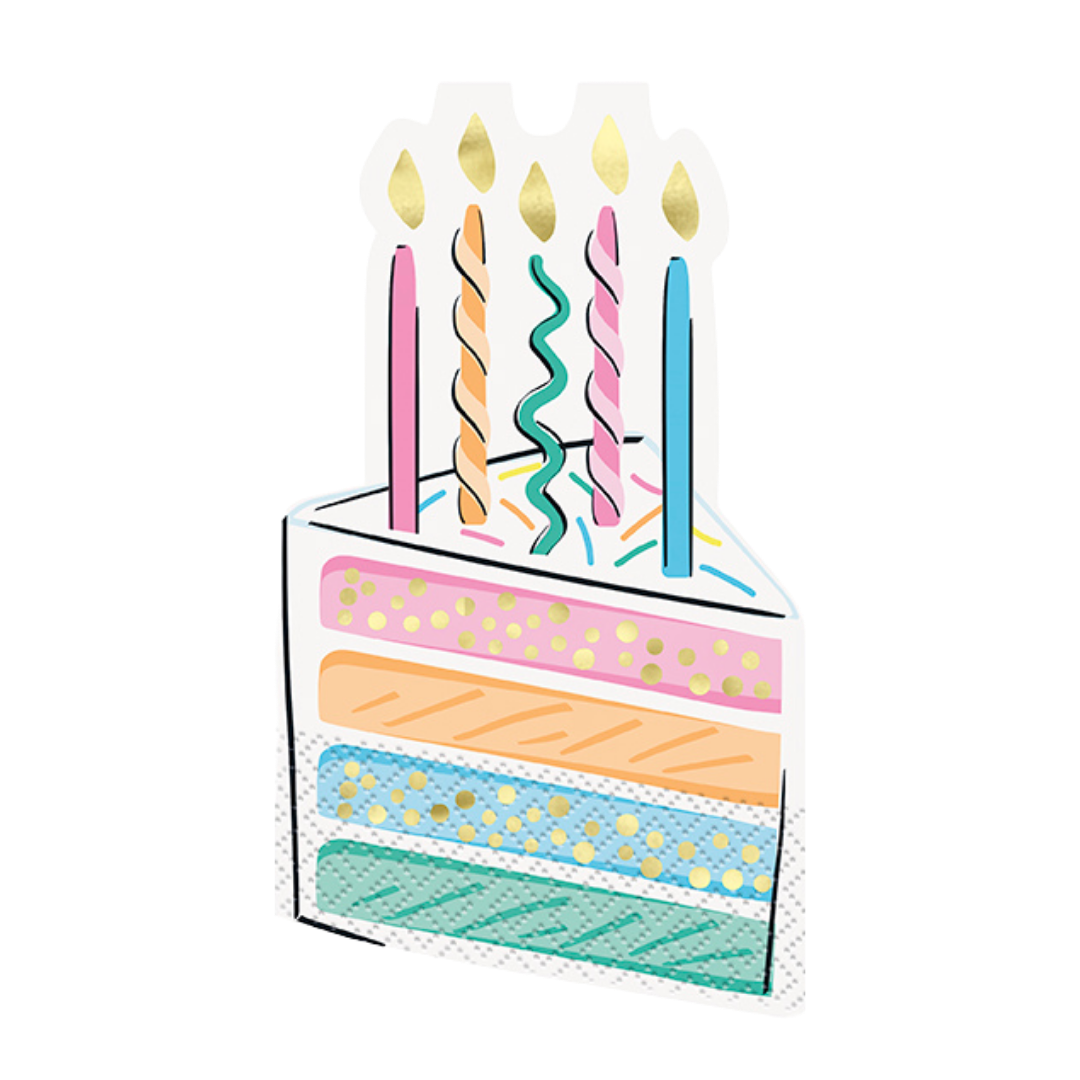 Rainbow Cake Shaped Guest Napkins