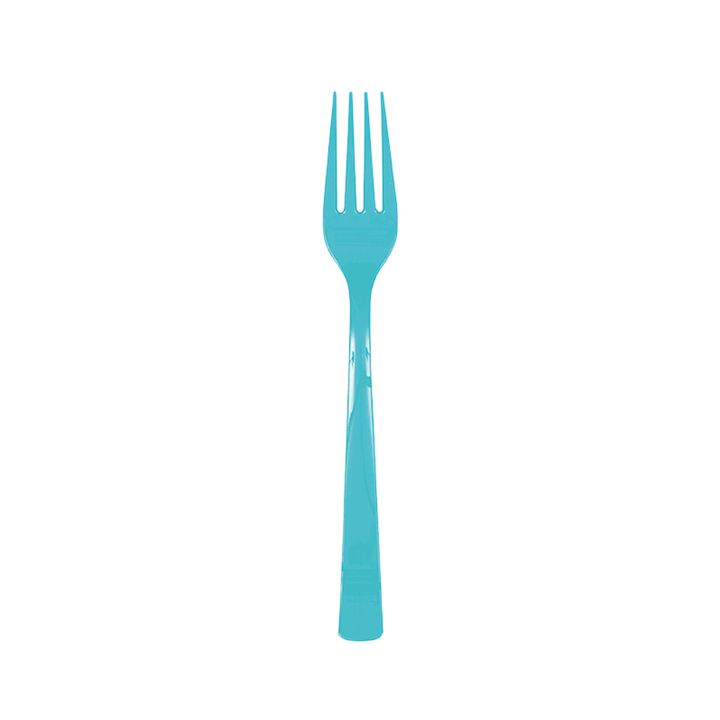 Terrific Teal Solid Plastic Forks - 18 pcs