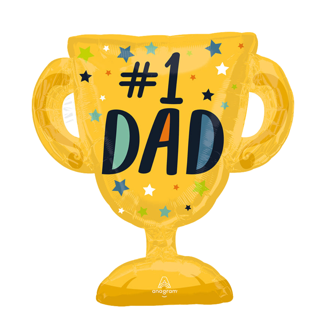 Gold with Star pattern #1 Dad Supershape Foil Balloon, 27 in