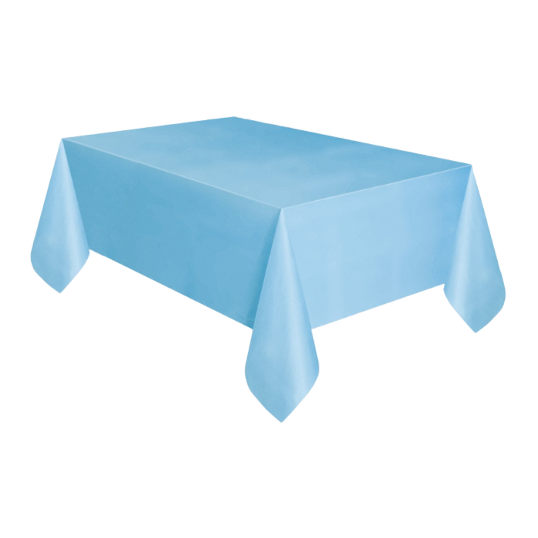 Powder Blue Plastic Table Cover