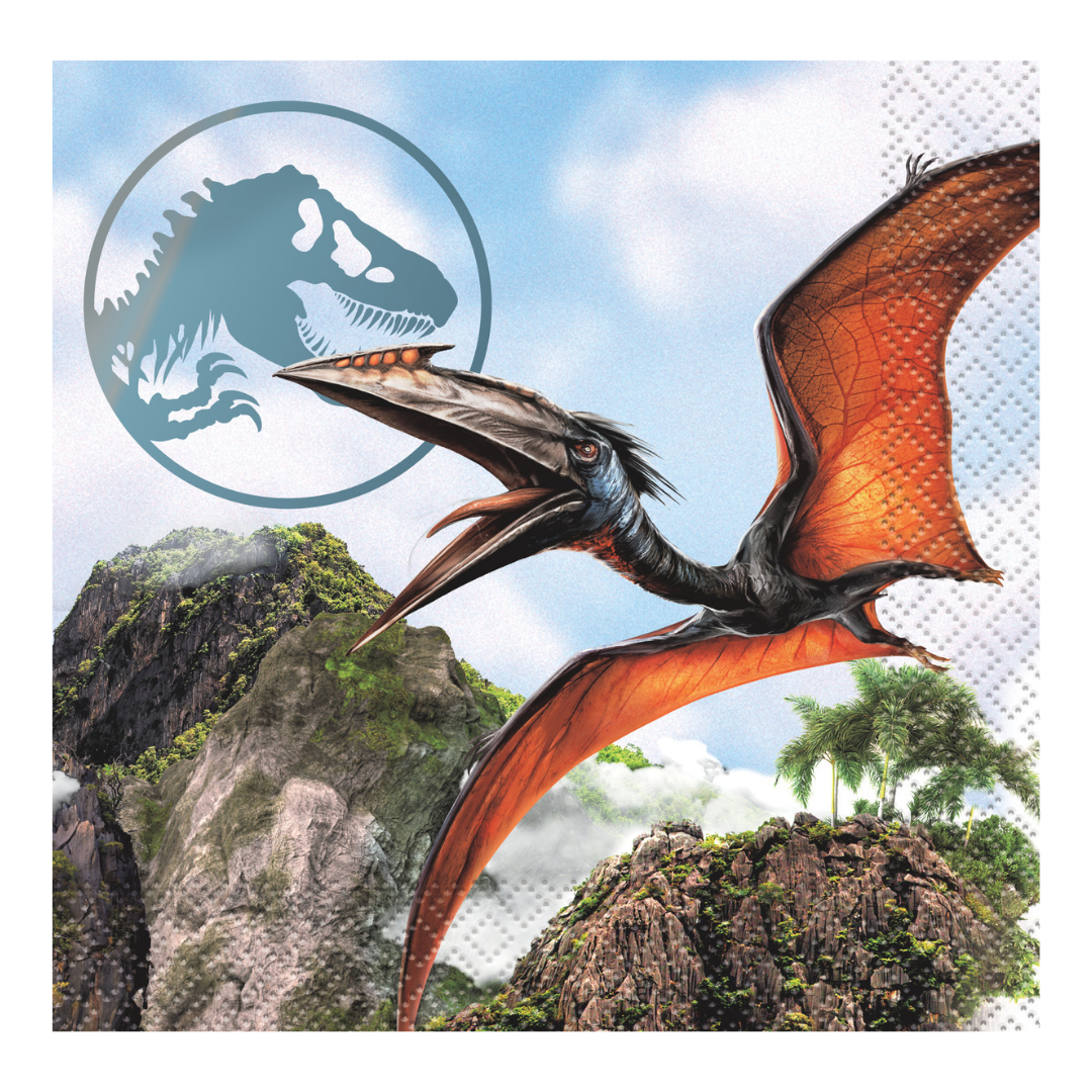 Blue and Brown Jurassic World Cocktail Napkin