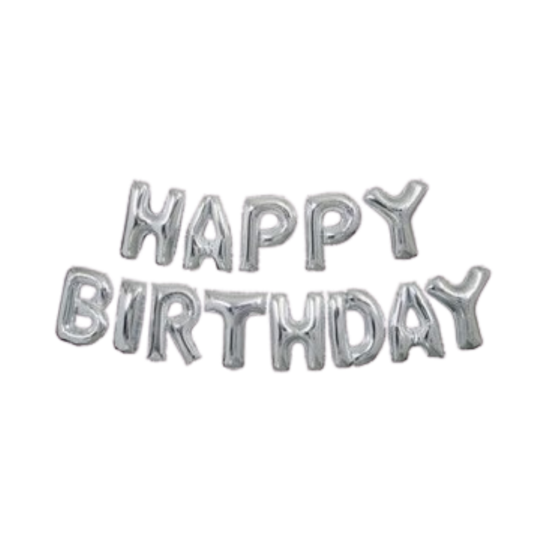Silver Gold Happy Birthday, 14in