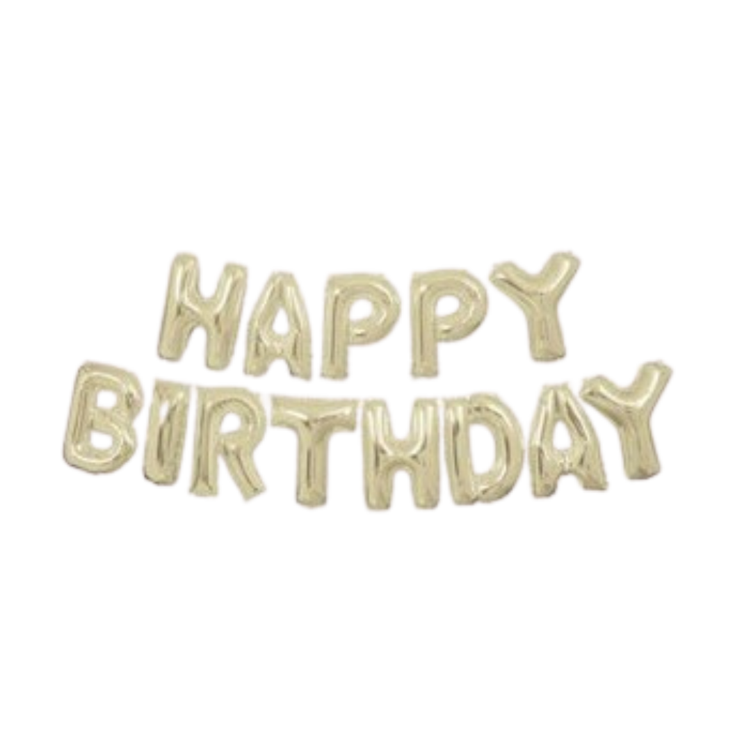Gold Happy Birthday, 14in
