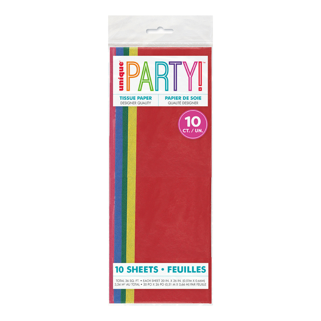 Assorted Colors Tissue Paper, 10 Sheets