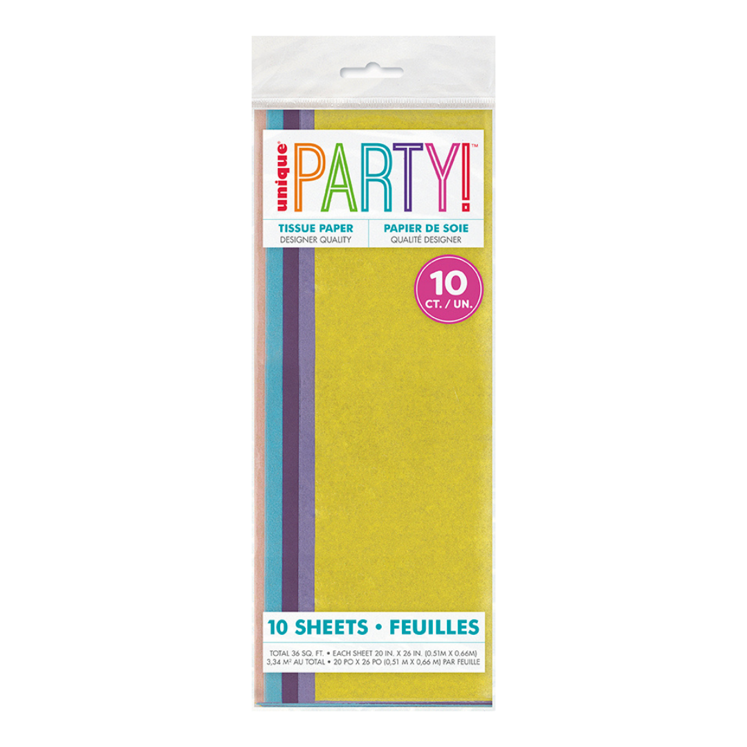 Assorted Pastel Tissue Paper, 10 Sheets