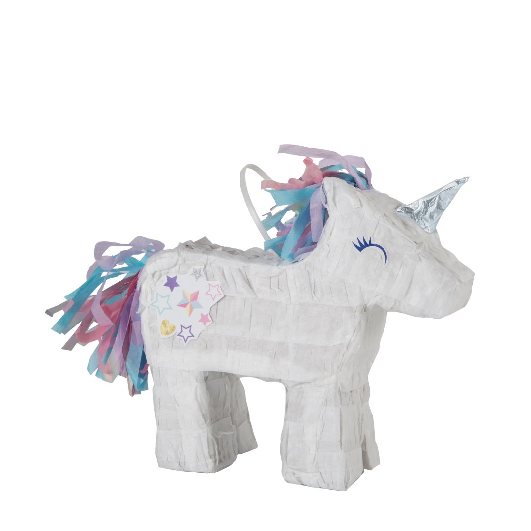 White Mini Unicorn Pinata - 7.25" x 2.50" x 6.88"