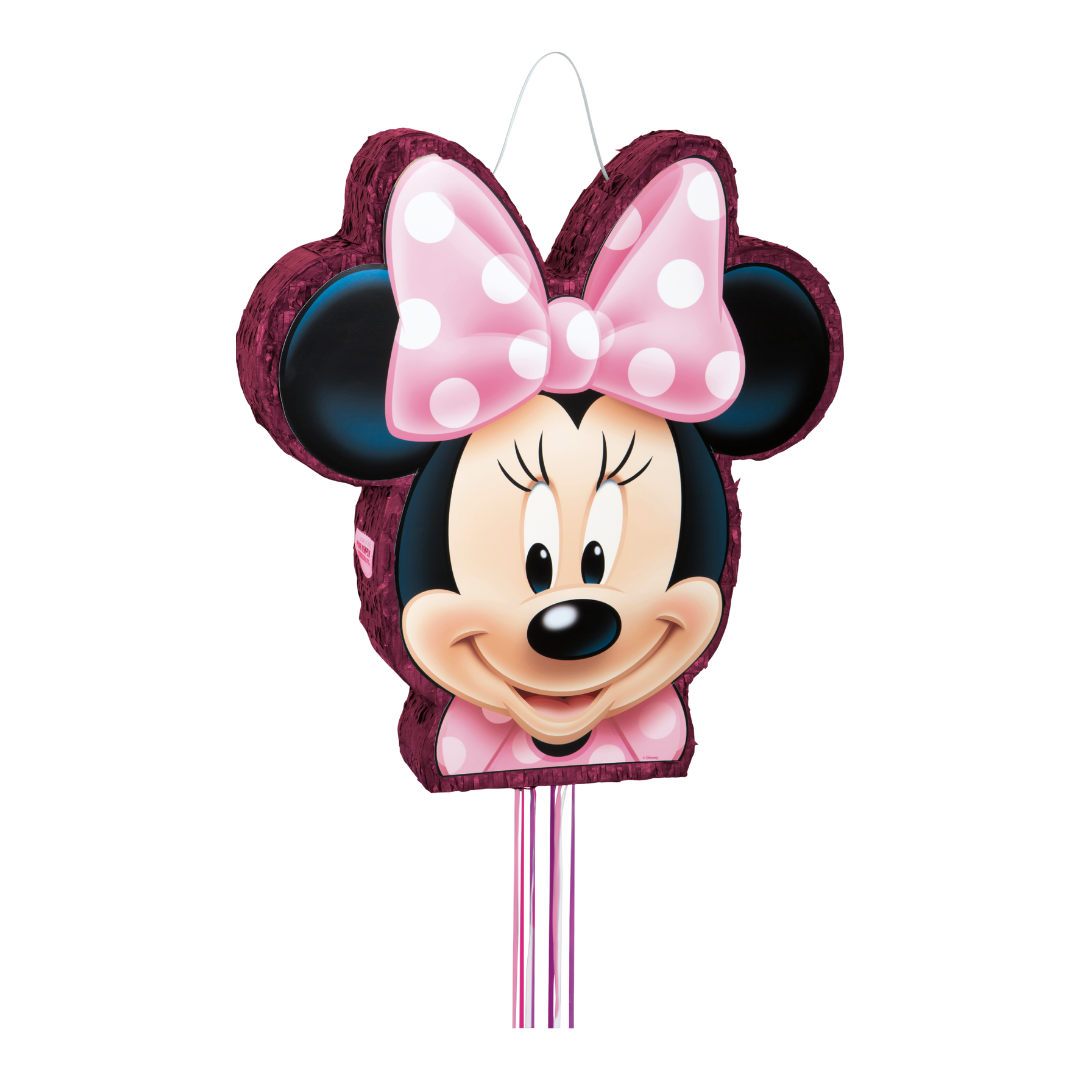 Pink Minnie Mouse Drum Pull Pinata - 19" x 3" x 20"