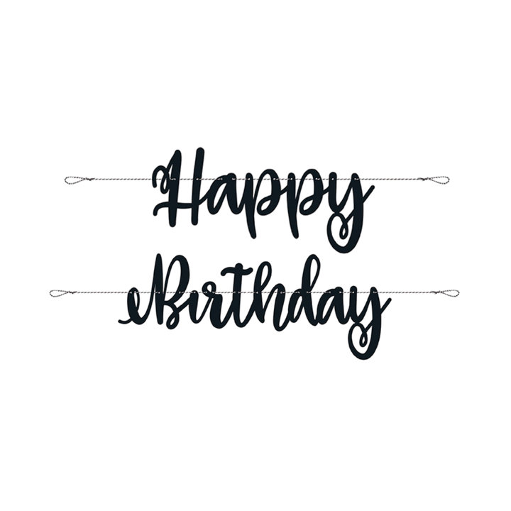 Black "Happy Birthday" Banner