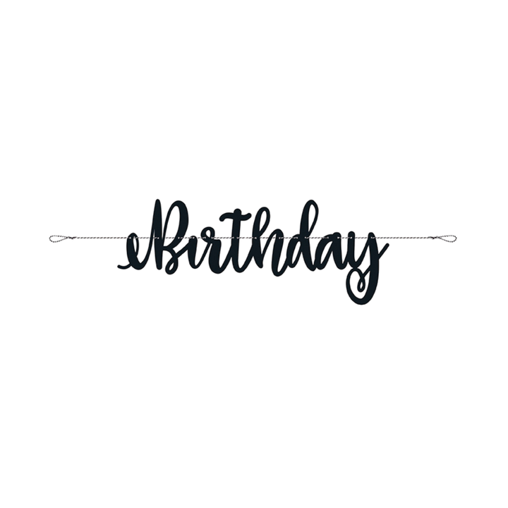Black "Happy Birthday" Banner