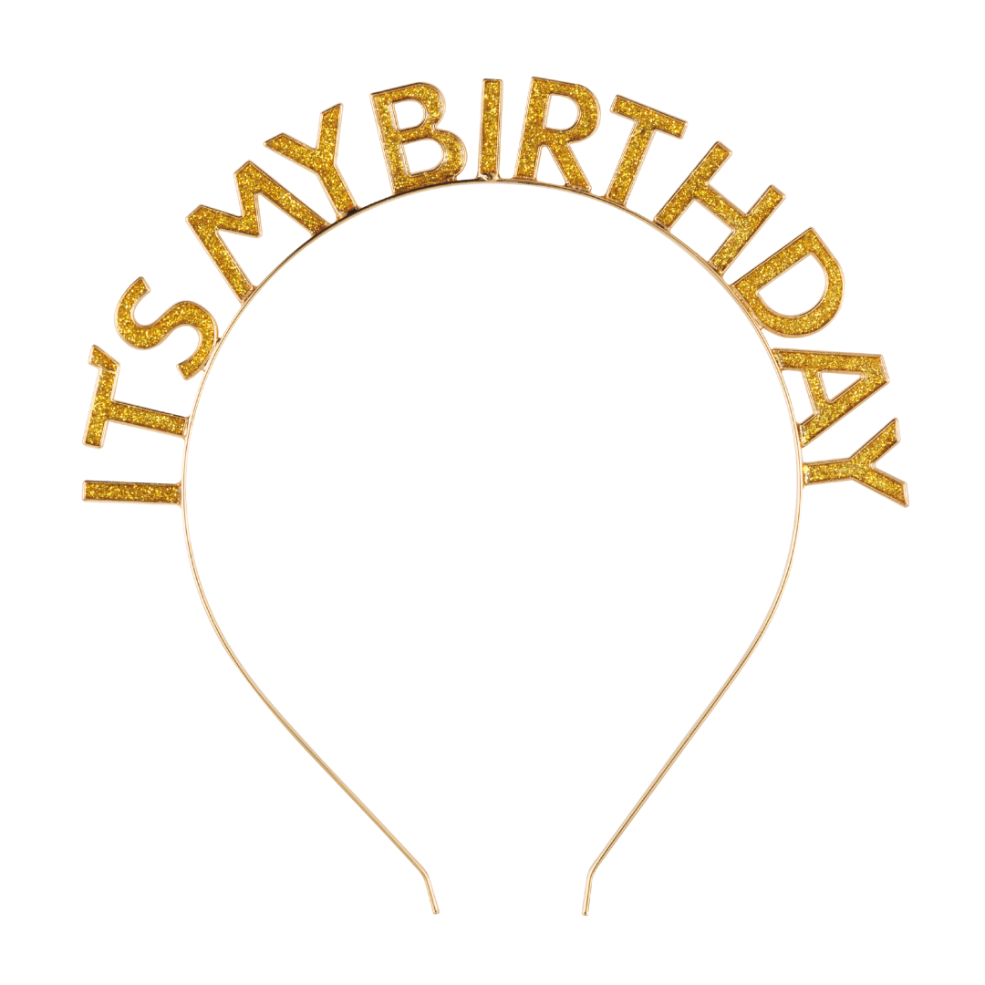 Gold Enamel "It's My Birthday" Headband