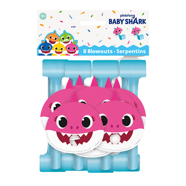 Pink and Blue Baby Shark Blowouts