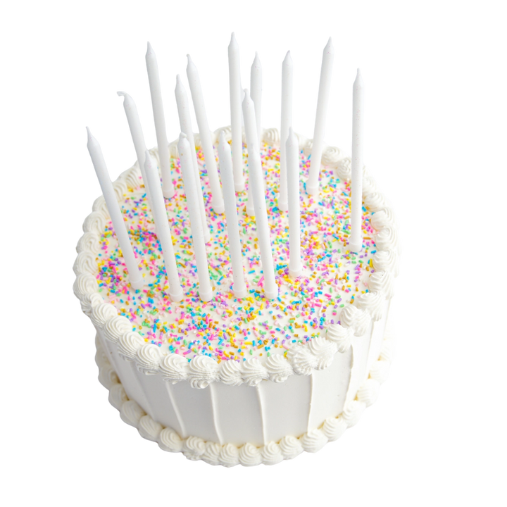 White Tall Glitter Candle Set - 16 pk