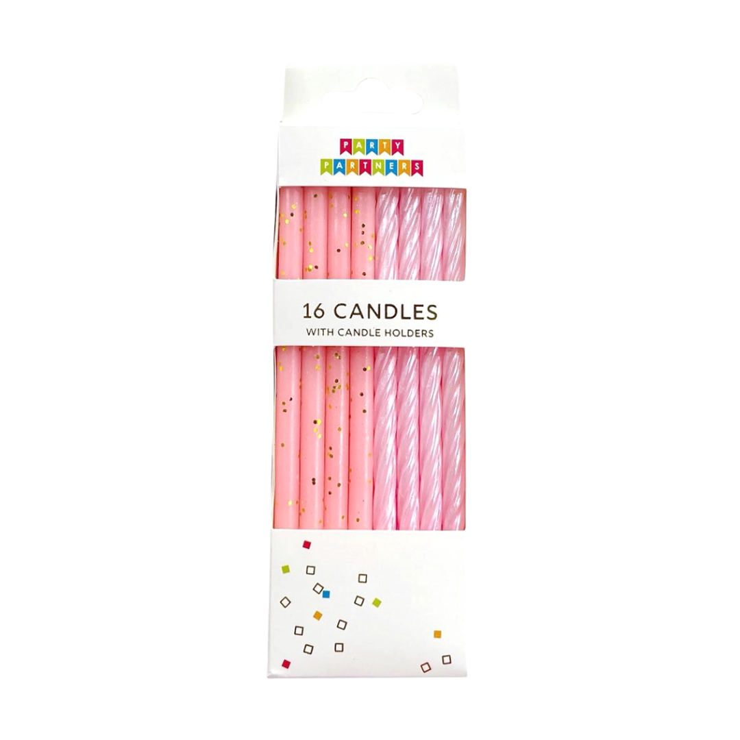 Pink Gradient Candle Set - 16 pk