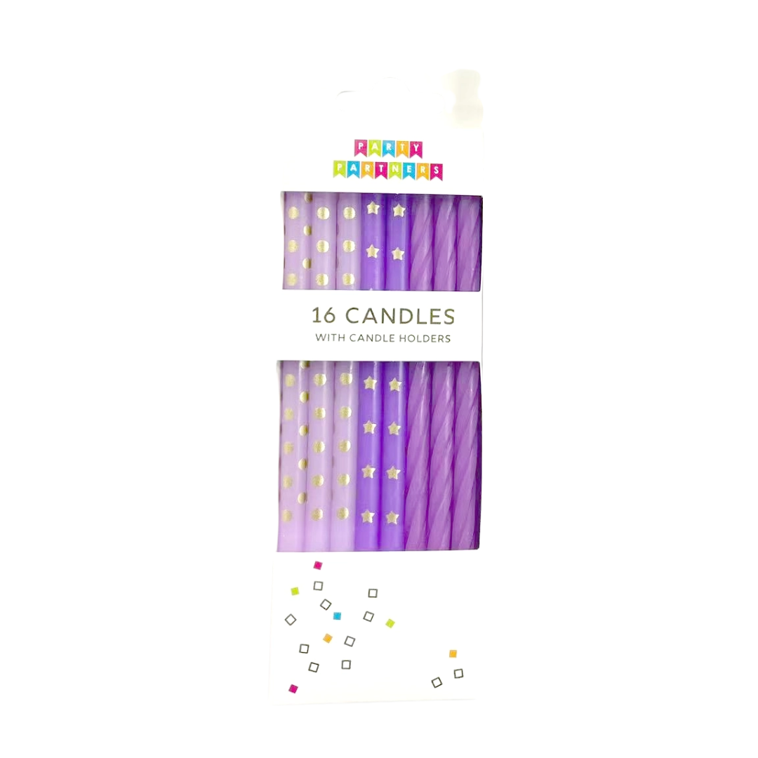 Purple Gradient Candle Set - 16 pk