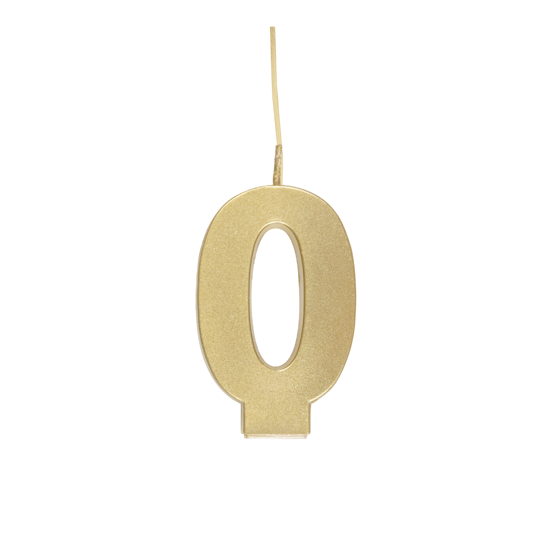 Gold Sparkler Number 0 Candle