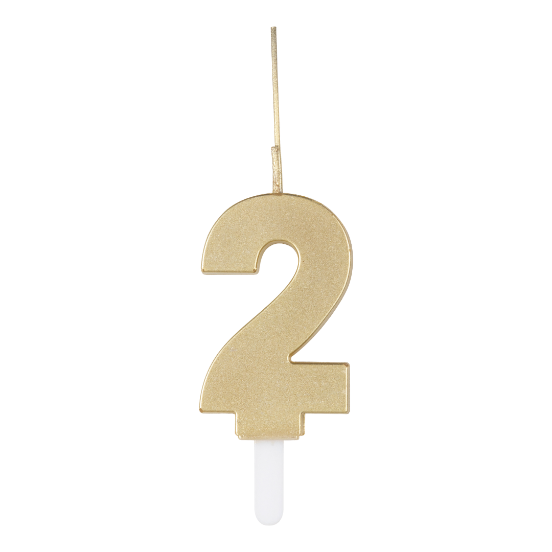 Gold Sparkler Number 2 Candle