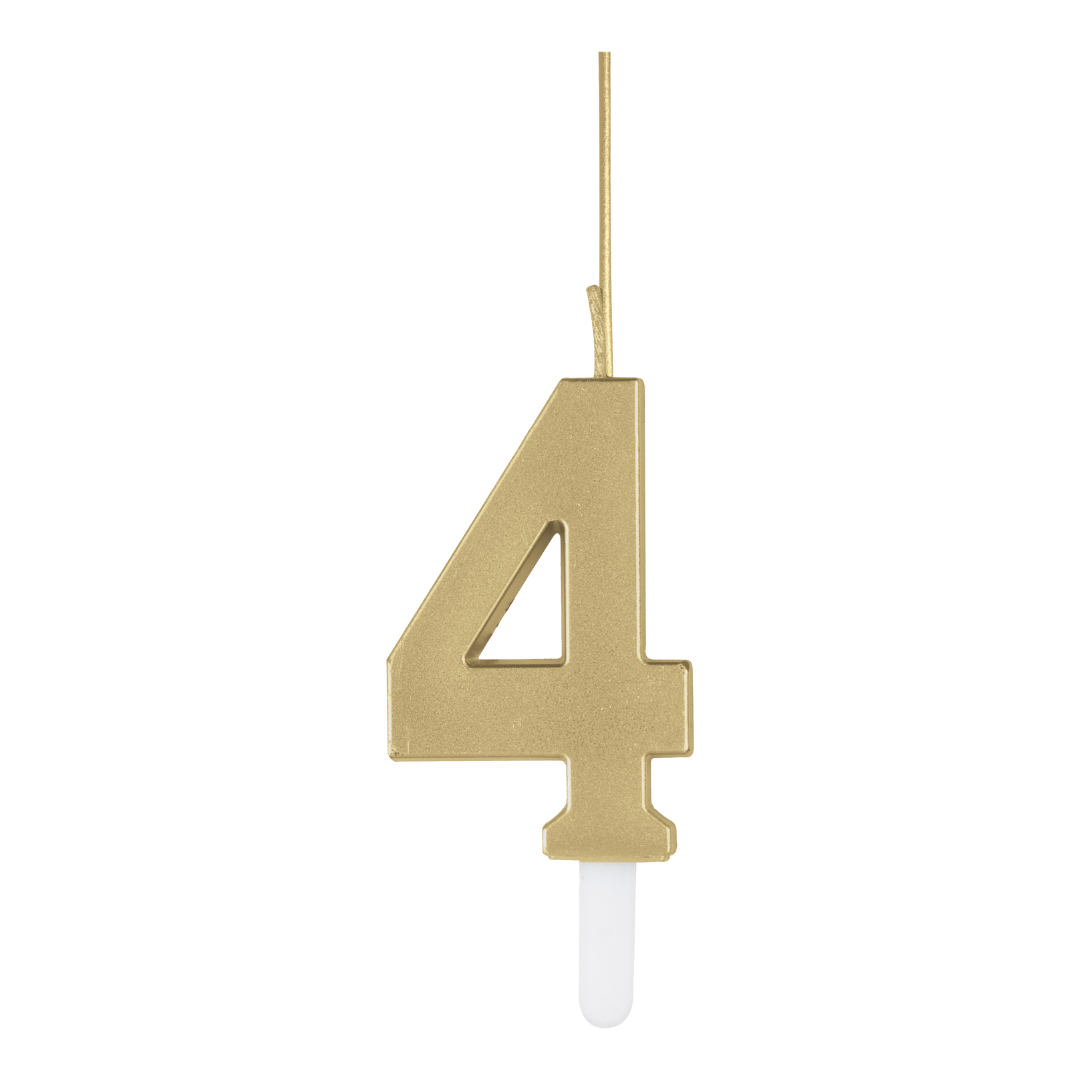 Gold Sparkler Number 4 Candle